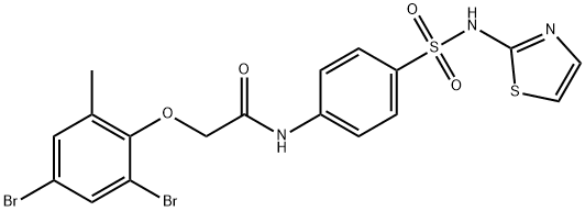 2-(2,4-dibromo-6-methylphenoxy)-N-{4-[(1,3-thiazol-2-ylamino)sulfonyl]phenyl}acetamide Struktur
