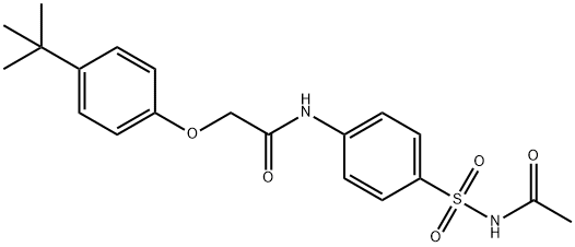 N-{4-[(acetylamino)sulfonyl]phenyl}-2-[4-(tert-butyl)phenoxy]acetamide Struktur