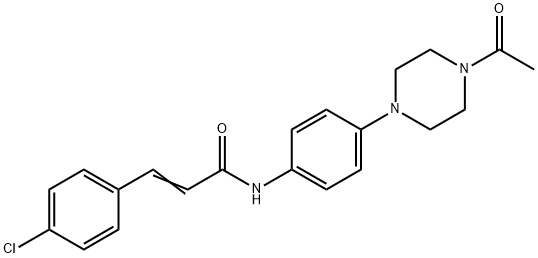 N-[4-(4-acetyl-1-piperazinyl)phenyl]-3-(4-chlorophenyl)acrylamide Struktur