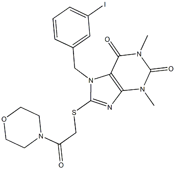 445411-01-8 7-(3-iodobenzyl)-1,3-dimethyl-8-{[2-(4-morpholinyl)-2-oxoethyl]sulfanyl}-3,7-dihydro-1H-purine-2,6-dione