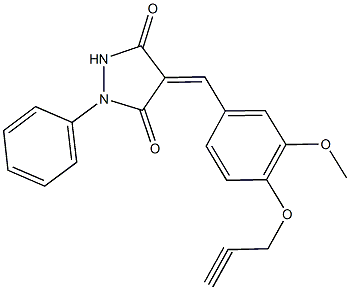 4-[3-methoxy-4-(2-propynyloxy)benzylidene]-1-phenyl-3,5-pyrazolidinedione Struktur