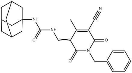 N-(1-adamantyl)-N'-[(1-benzyl-5-cyano-4-methyl-2,6-dioxo-1,6-dihydro-3(2H)-pyridinylidene)methyl]urea|