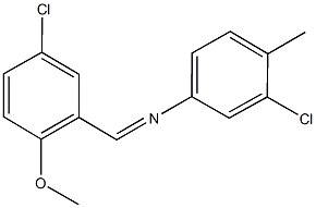 N-(5-chloro-2-methoxybenzylidene)-N-(3-chloro-4-methylphenyl)amine,445414-48-2,结构式