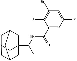 N-[1-(1-adamantyl)ethyl]-3,5-dibromo-2-iodobenzamide Struktur