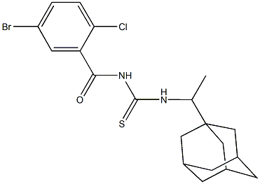 N-[1-(1-adamantyl)ethyl]-N'-(5-bromo-2-chlorobenzoyl)thiourea Struktur