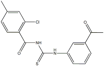 N-(3-acetylphenyl)-N'-(2-chloro-4-methylbenzoyl)thiourea Struktur
