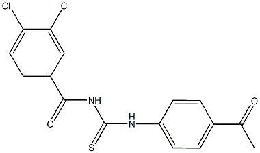 N-(4-acetylphenyl)-N'-(3,4-dichlorobenzoyl)thiourea Structure