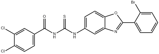 N-[2-(2-bromophenyl)-1,3-benzoxazol-5-yl]-N'-(3,4-dichlorobenzoyl)thiourea,445420-40-6,结构式