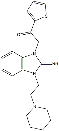 2-{2-imino-3-[2-(1-piperidinyl)ethyl]-2,3-dihydro-1H-benzimidazol-1-yl}-1-(2-thienyl)ethanone 结构式