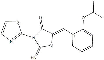 2-imino-5-(2-isopropoxybenzylidene)-3-(1,3-thiazol-2-yl)-1,3-thiazolidin-4-one,445421-88-5,结构式