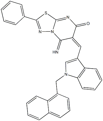 5-imino-6-{[1-(1-naphthylmethyl)-1H-indol-3-yl]methylene}-2-phenyl-5,6-dihydro-7H-[1,3,4]thiadiazolo[3,2-a]pyrimidin-7-one Structure