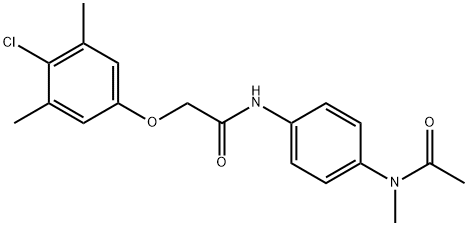 N-{4-[acetyl(methyl)amino]phenyl}-2-(4-chloro-3,5-dimethylphenoxy)acetamide 结构式