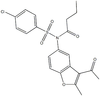 448208-48-8 N-(3-acetyl-2-methyl-1-benzofuran-5-yl)-N-butyryl-4-chlorobenzenesulfonamide