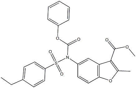 methyl 5-[[(4-ethylphenyl)sulfonyl](phenoxycarbonyl)amino]-2-methyl-1-benzofuran-3-carboxylate,448213-51-2,结构式
