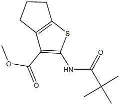 methyl 2-[(2,2-dimethylpropanoyl)amino]-5,6-dihydro-4H-cyclopenta[b]thiophene-3-carboxylate Struktur
