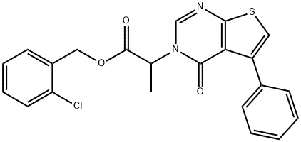 2-chlorobenzyl 2-(4-oxo-5-phenylthieno[2,3-d]pyrimidin-3(4H)-yl)propanoate Struktur