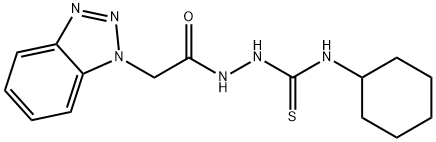 2-(1H-1,2,3-benzotriazol-1-ylacetyl)-N-cyclohexylhydrazinecarbothioamide Structure