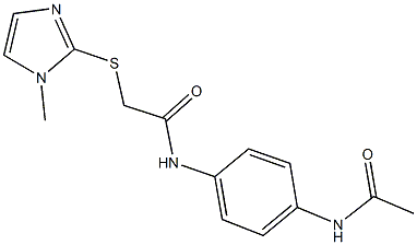 N-[4-(acetylamino)phenyl]-2-[(1-methyl-1H-imidazol-2-yl)sulfanyl]acetamide Structure