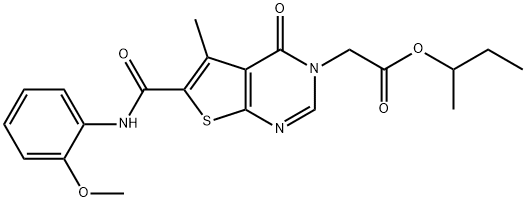 sec-butyl (6-[(2-methoxyanilino)carbonyl]-5-methyl-4-oxothieno[2,3-d]pyrimidin-3(4H)-yl)acetate|