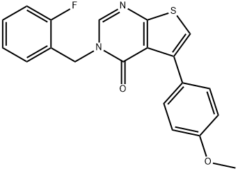 3-(2-fluorobenzyl)-5-(4-methoxyphenyl)thieno[2,3-d]pyrimidin-4(3H)-one 化学構造式