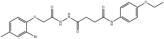 4-{2-[(2-bromo-4-methylphenoxy)acetyl]hydrazino}-N-(4-ethoxyphenyl)-4-oxobutanamide,457922-31-5,结构式
