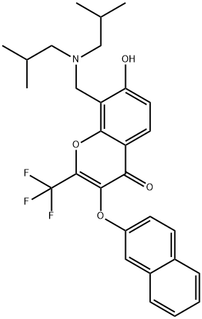 8-[(diisobutylamino)methyl]-7-hydroxy-3-(2-naphthyloxy)-2-(trifluoromethyl)-4H-chromen-4-one|
