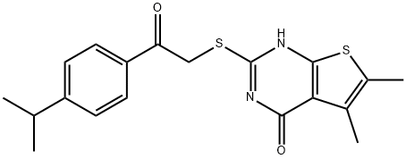 459420-11-2 2-[(4-hydroxy-5,6-dimethylthieno[2,3-d]pyrimidin-2-yl)sulfanyl]-1-(4-isopropylphenyl)ethanone