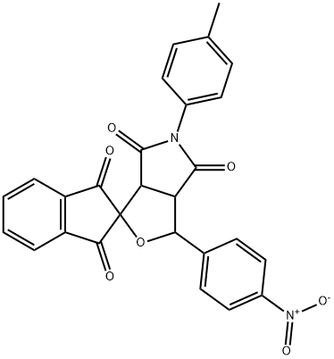 459784-04-4 5-(4-methylphenyl)-3-(4-nitrophenyl)-4,6-dioxohexahydrospiro(1H-furo[3,4-c]pyrrole-1,2'-[1,3]-dioxoindane)