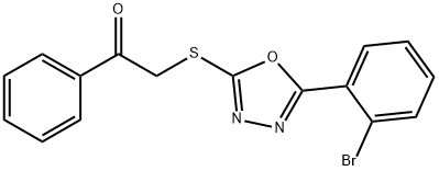 2-{[5-(2-bromophenyl)-1,3,4-oxadiazol-2-yl]sulfanyl}-1-phenylethanone,460046-66-6,结构式