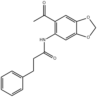 N-(6-acetyl-1,3-benzodioxol-5-yl)-3-phenylpropanamide Struktur