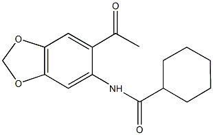 N-(6-acetyl-1,3-benzodioxol-5-yl)cyclohexanecarboxamide Struktur
