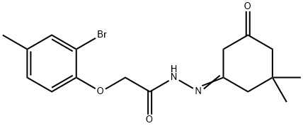 2-(2-bromo-4-methylphenoxy)-N'-(3,3-dimethyl-5-oxocyclohexylidene)acetohydrazide,468074-70-6,结构式