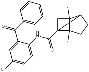 N-(2-benzoyl-4-chlorophenyl)-2,6-dimethyltricyclo[3.2.0.0~2,6~]heptane-1-carboxamide Structure