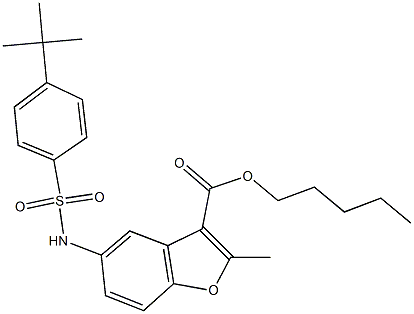 pentyl 5-{[(4-tert-butylphenyl)sulfonyl]amino}-2-methyl-1-benzofuran-3-carboxylate|