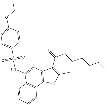 pentyl 5-{[(4-ethoxyphenyl)sulfonyl]amino}-2-methylnaphtho[1,2-b]furan-3-carboxylate Structure
