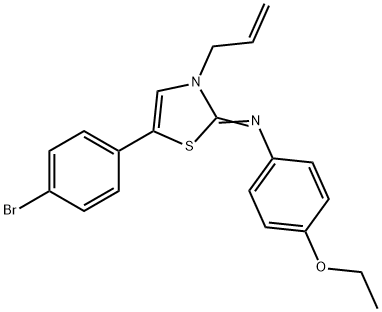 N-(3-allyl-5-(4-bromophenyl)-1,3-thiazol-2(3H)-ylidene)-N-(4-ethoxyphenyl)amine 化学構造式