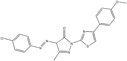 4-[(4-chlorophenyl)diazenyl]-2-[4-(4-methoxyphenyl)-1,3-thiazol-2-yl]-5-methyl-2,4-dihydro-3H-pyrazol-3-one Struktur