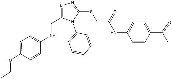 N-(4-acetylphenyl)-2-({5-[(4-ethoxyanilino)methyl]-4-phenyl-4H-1,2,4-triazol-3-yl}sulfanyl)acetamide Structure