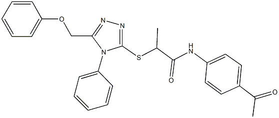 N-(4-acetylphenyl)-2-{[5-(phenoxymethyl)-4-phenyl-4H-1,2,4-triazol-3-yl]sulfanyl}propanamide Struktur