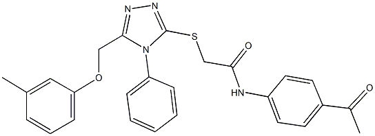 N-(4-acetylphenyl)-2-({5-[(3-methylphenoxy)methyl]-4-phenyl-4H-1,2,4-triazol-3-yl}sulfanyl)acetamide Structure