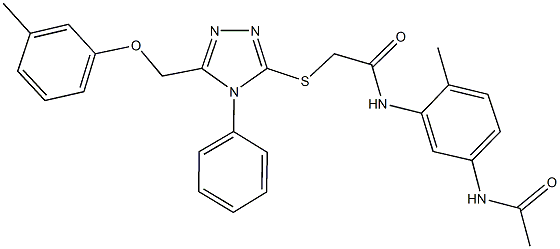 N-[5-(acetylamino)-2-methylphenyl]-2-({5-[(3-methylphenoxy)methyl]-4-phenyl-4H-1,2,4-triazol-3-yl}sulfanyl)acetamide Struktur