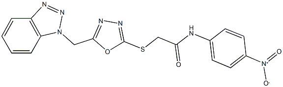 2-{[5-(1H-1,2,3-benzotriazol-1-ylmethyl)-1,3,4-oxadiazol-2-yl]sulfanyl}-N-{4-nitrophenyl}acetamide Structure
