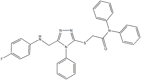 2-({5-[(4-fluoroanilino)methyl]-4-phenyl-4H-1,2,4-triazol-3-yl}sulfanyl)-N,N-diphenylacetamide Structure