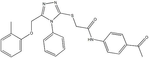 N-(4-acetylphenyl)-2-({5-[(2-methylphenoxy)methyl]-4-phenyl-4H-1,2,4-triazol-3-yl}sulfanyl)acetamide Structure