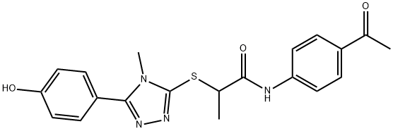 N-(4-acetylphenyl)-2-{[5-(4-hydroxyphenyl)-4-methyl-4H-1,2,4-triazol-3-yl]sulfanyl}propanamide Struktur