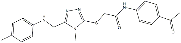 N-(4-acetylphenyl)-2-{[4-methyl-5-(4-toluidinomethyl)-4H-1,2,4-triazol-3-yl]sulfanyl}acetamide Structure