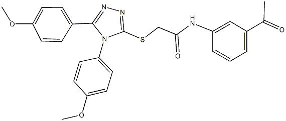 N-(3-acetylphenyl)-2-{[4,5-bis(4-methoxyphenyl)-4H-1,2,4-triazol-3-yl]sulfanyl}acetamide 结构式