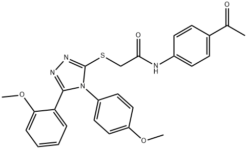 N-(4-acetylphenyl)-2-{[5-(2-methoxyphenyl)-4-(4-methoxyphenyl)-4H-1,2,4-triazol-3-yl]sulfanyl}acetamide Struktur