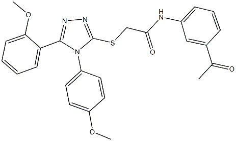 N-(3-acetylphenyl)-2-{[5-(2-methoxyphenyl)-4-(4-methoxyphenyl)-4H-1,2,4-triazol-3-yl]sulfanyl}acetamide Struktur