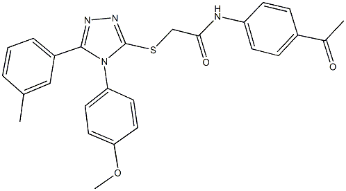 483289-08-3 N-(4-乙酰基苯基)-2-((4-(4-甲氧基苯基)-5-(间甲苯基)-4H-1,2,4-三氮唑-3-基)硫基)乙酰胺